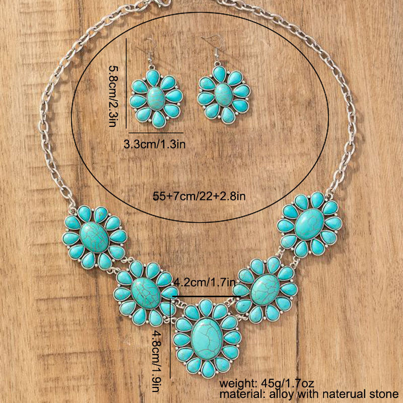 New Vintage Earrings Necklace Exquisite Fashion Necklace Bohemian Party Accessories