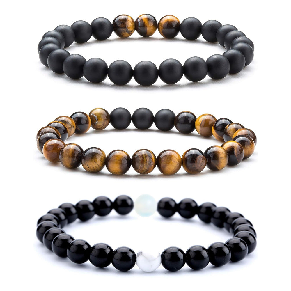 Tiger Eye Volcanic Rock Yoga Beaded Bracelet