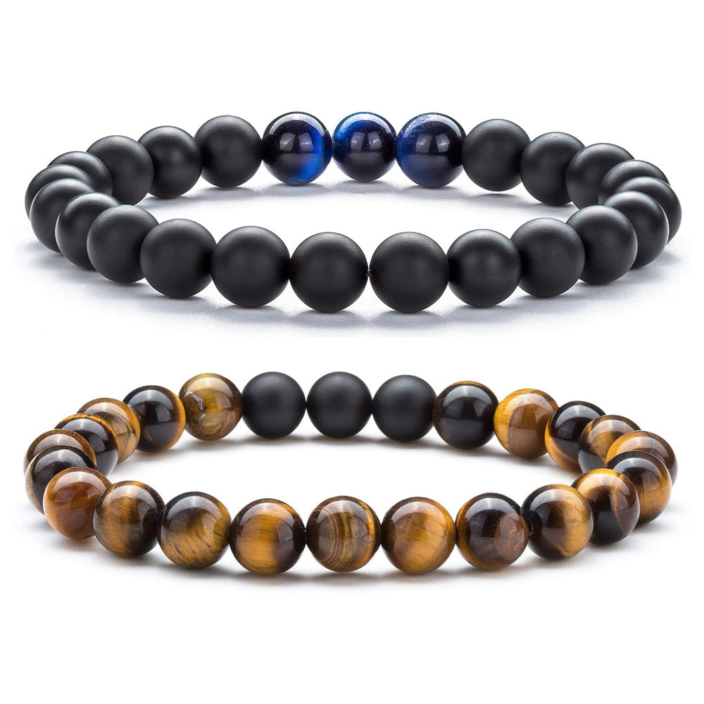 Tiger Eye Volcanic Rock Yoga Beaded Bracelet