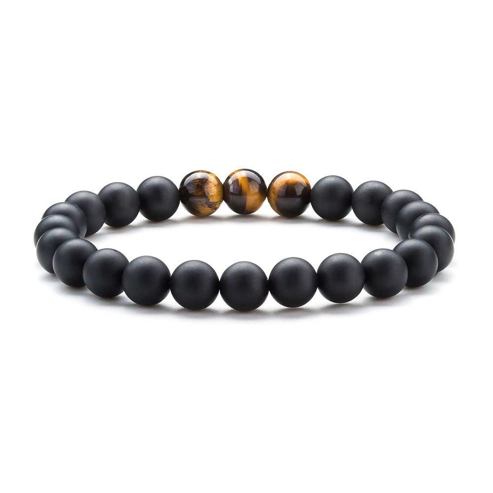 Tiger Eye Volcanic Rock Yoga Beaded Bracelet