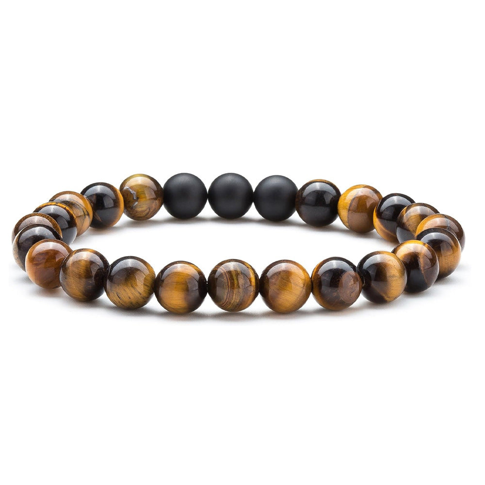 Tiger Eye Volcanic Rock Yoga Beaded Bracelet