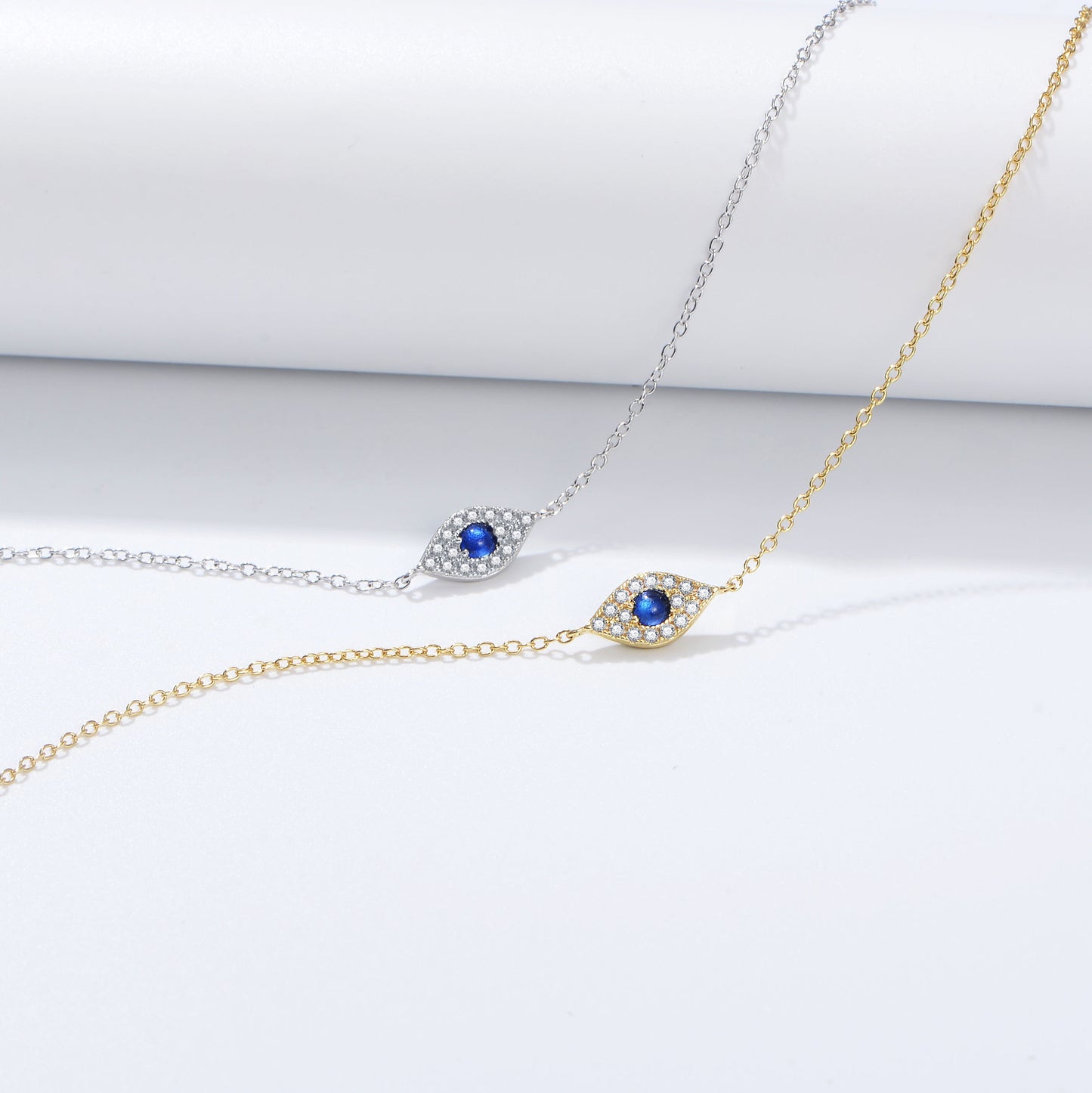 Devil's Eye Micro Inlaid Zircon Sterling Silver Bracelet